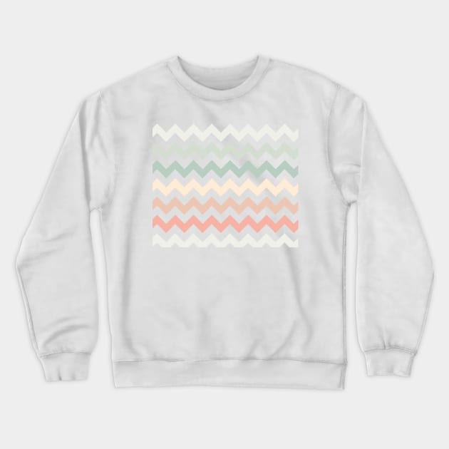 Chevron pattern - Pale and pastel Crewneck Sweatshirt by MeowOrNever